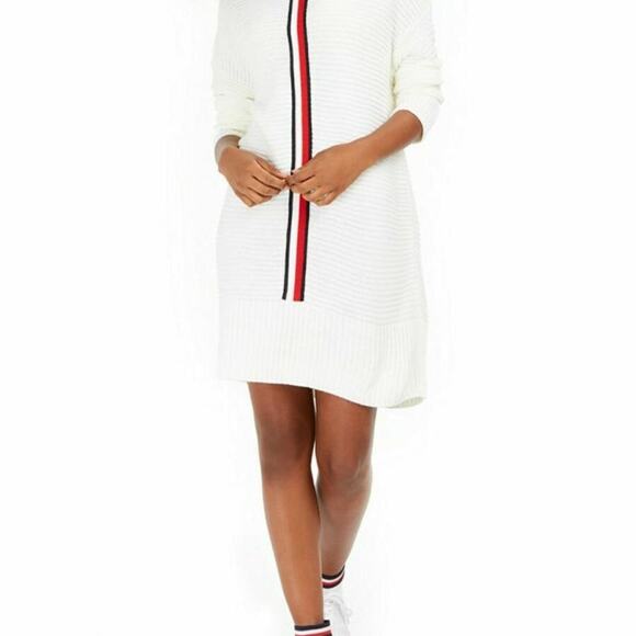 White tommy Hilfiger Sweater Dress Y2K | grunge |preppy midi - Picture 1 of 8